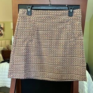 LOFT Tweed Skirt in Pink, Cream, and Black